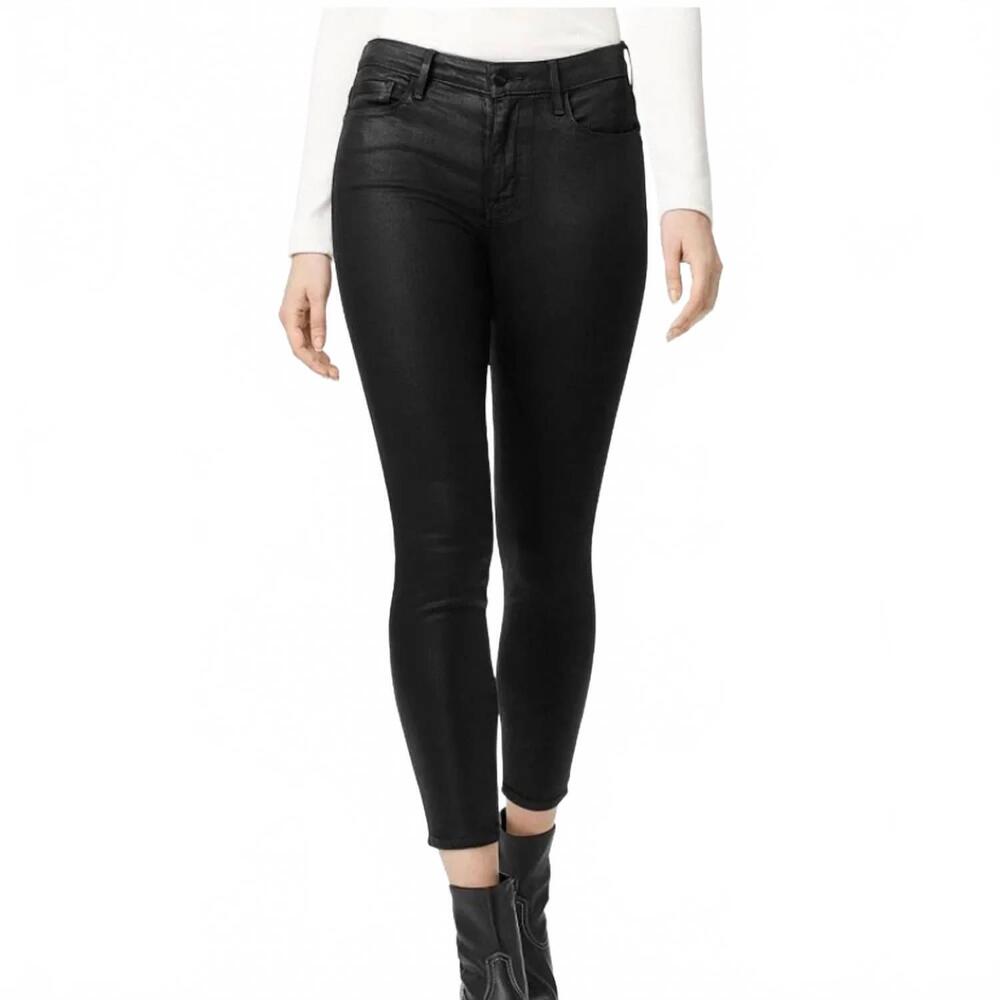 NEW SANCTUARY social standard coated mid rise pants in black